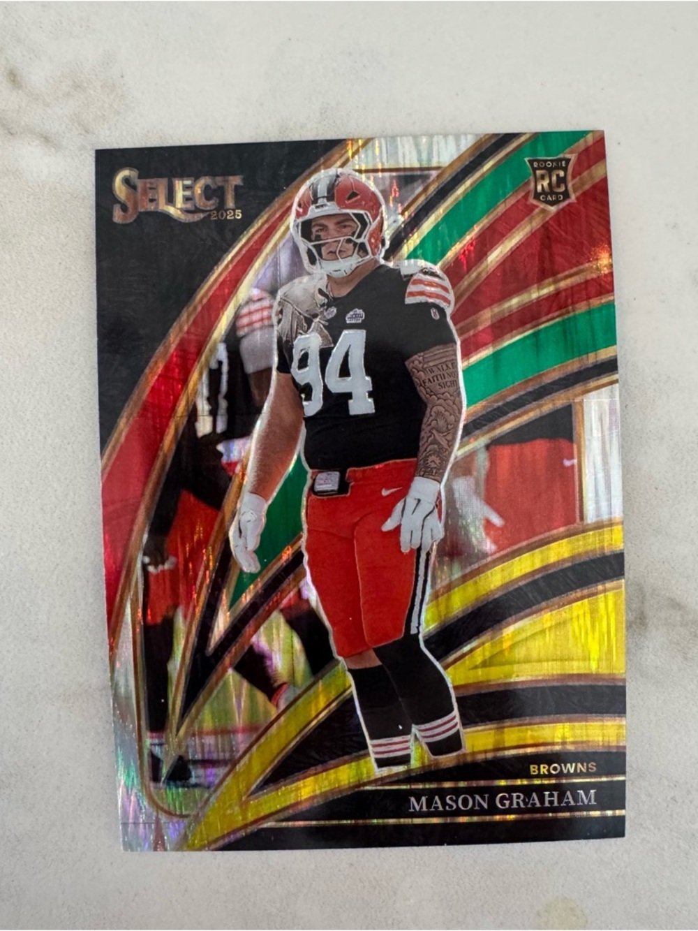 2025 Select Mason Graham Cleveland Browns Rookie Card - Green and Yellow #256